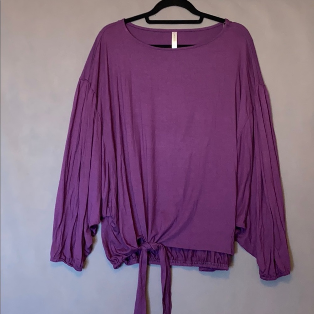 Batwing Top With Tie Front